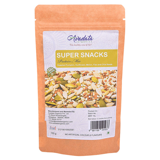 Super Snacks 150 g  (Protein Mix) (Pumpkin, Sunflower, Melon , Flax and Chia Seeds roasted)