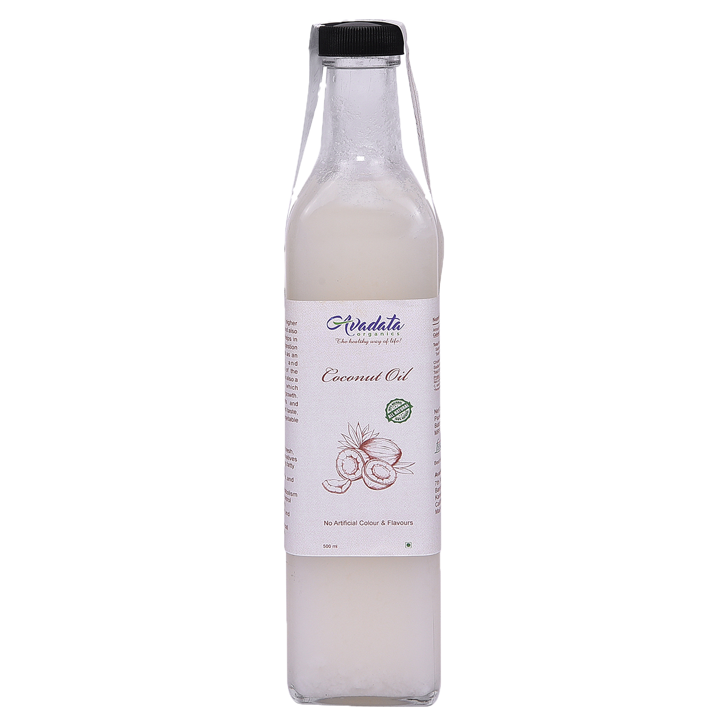 अवदता ऑर्गेनिक्स नारियल तेल | 100% शुद्ध, कोल्ड-प्रेस्ड और पोषक तत्वों से भरपूर