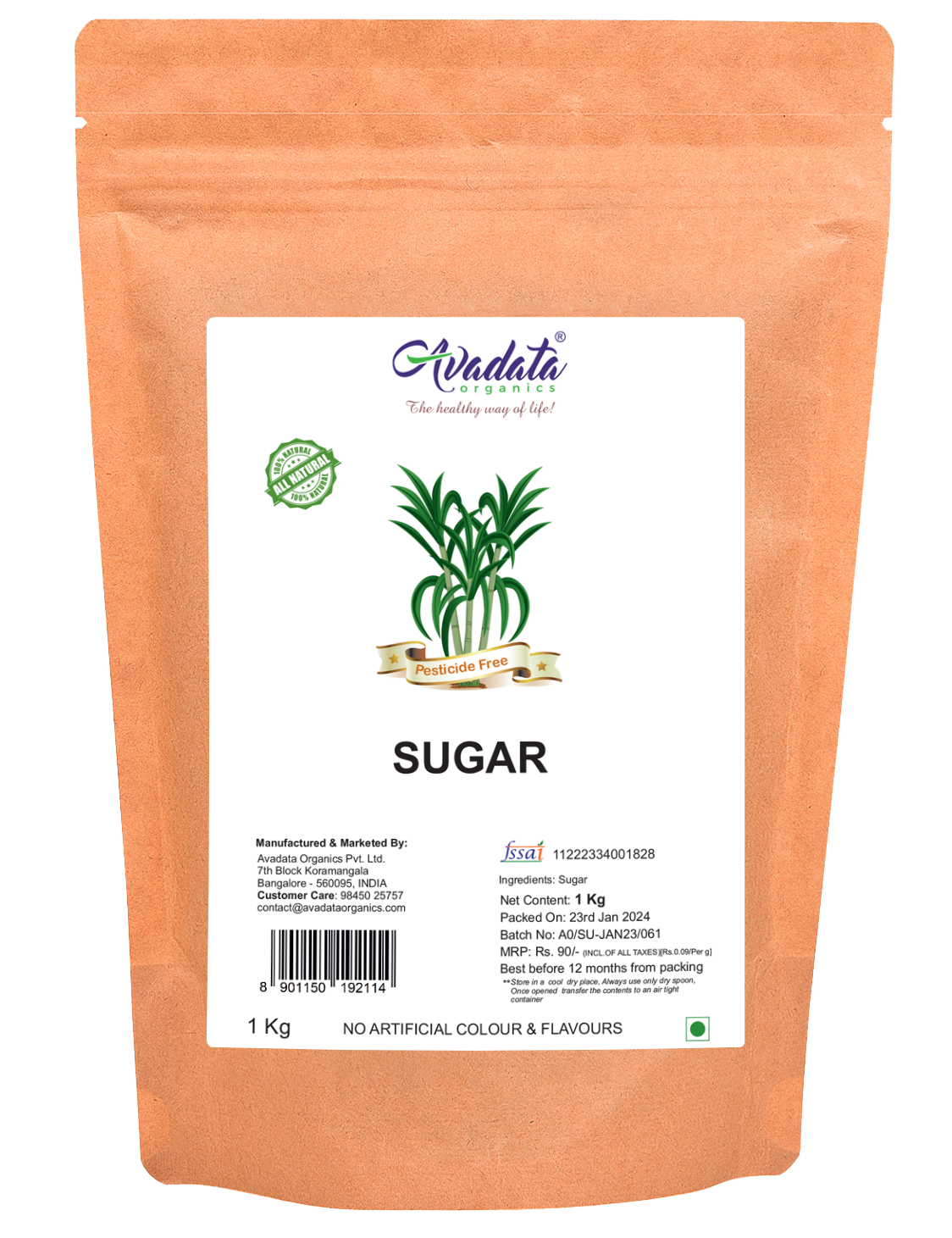 Avadata Organics Sugar Sulphur-Free | Pure, Natural, & Chemical-Free Sweetener