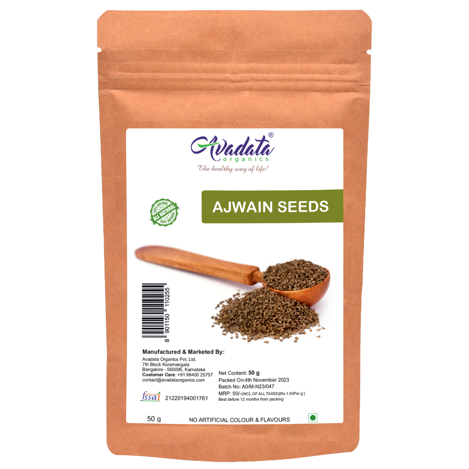 Avadata Organics Ajwain – Bold, aromatic, and perfect for digestion, cooking, and herbal teas.