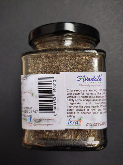 Avadata Organics Raw Chia Seeds – Superfood rich in omega-3, fiber & protein for heart health & digestion.
