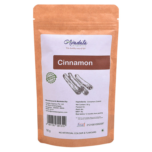 Avadata Organics Whole Cinnamon – Premium, hand-selected cassia bark for cooking, baking, and Ayurvedic wellness.