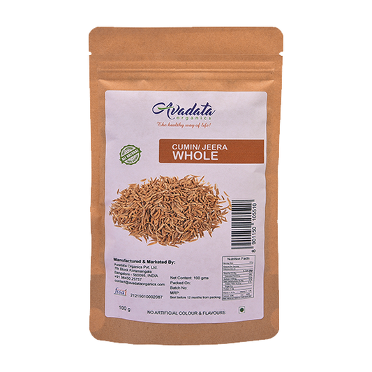 Avadata Organics Whole Cumin – Premium, aromatic, and perfect for cooking, spice blends, and home remedies