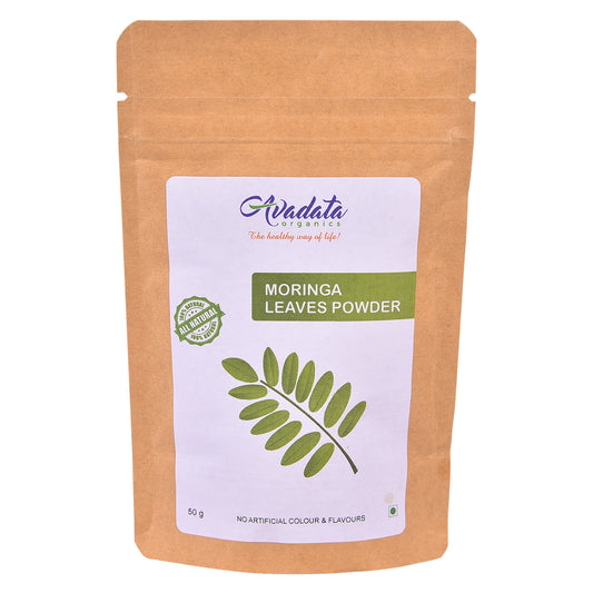 Avadata Organics Moringa Dried Leaves – Nutrient-dense, sun-dried, and perfect for herbal tea, detox, and Ayurvedic health benefits
