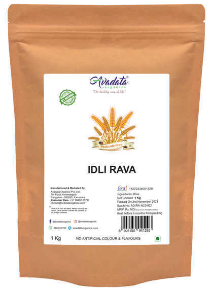 Doddu Rava Idli Rava 1 Kg – Avadata Organics