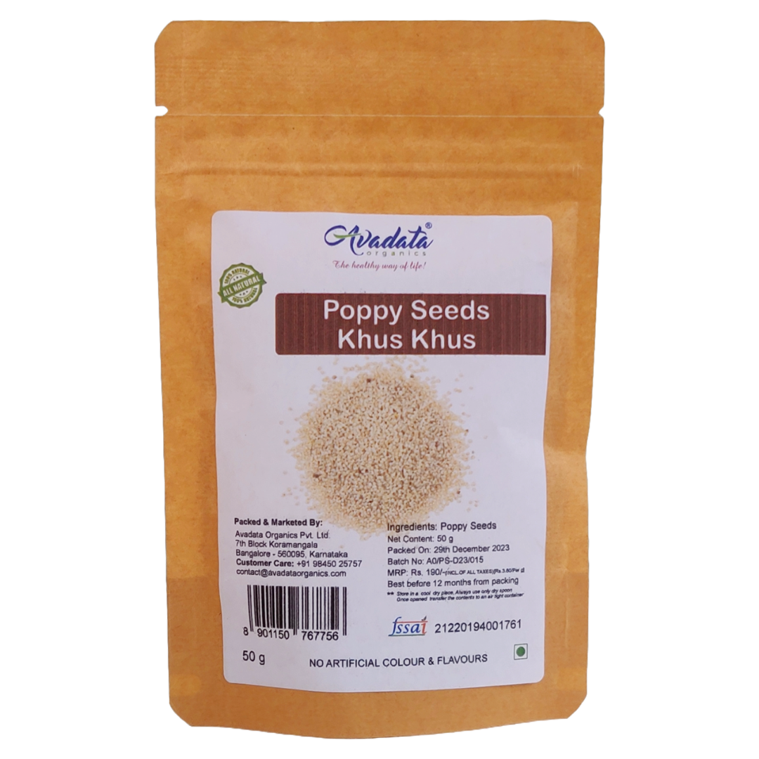 Avadata Organics Poppy Seeds – Rich, nutty, and perfect for cooking, baking, and superfood nutrition