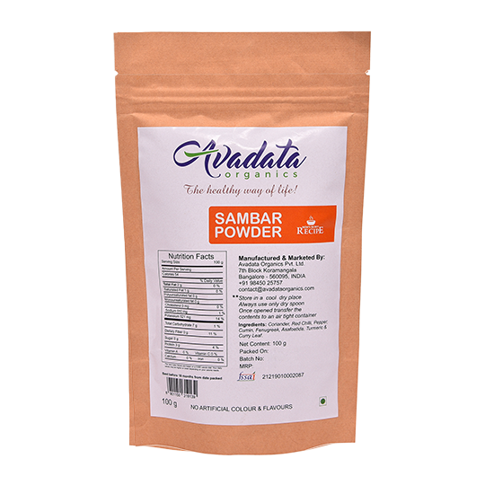 Avadata Organics Sambar Powder | Authentic, Aromatic & Flavorful 100g