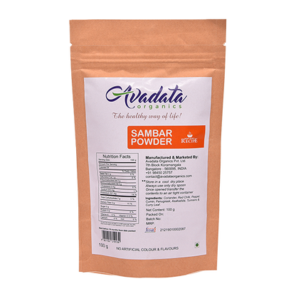 Avadata Organics Sambar Powder | Authentic, Aromatic & Flavorful 100g